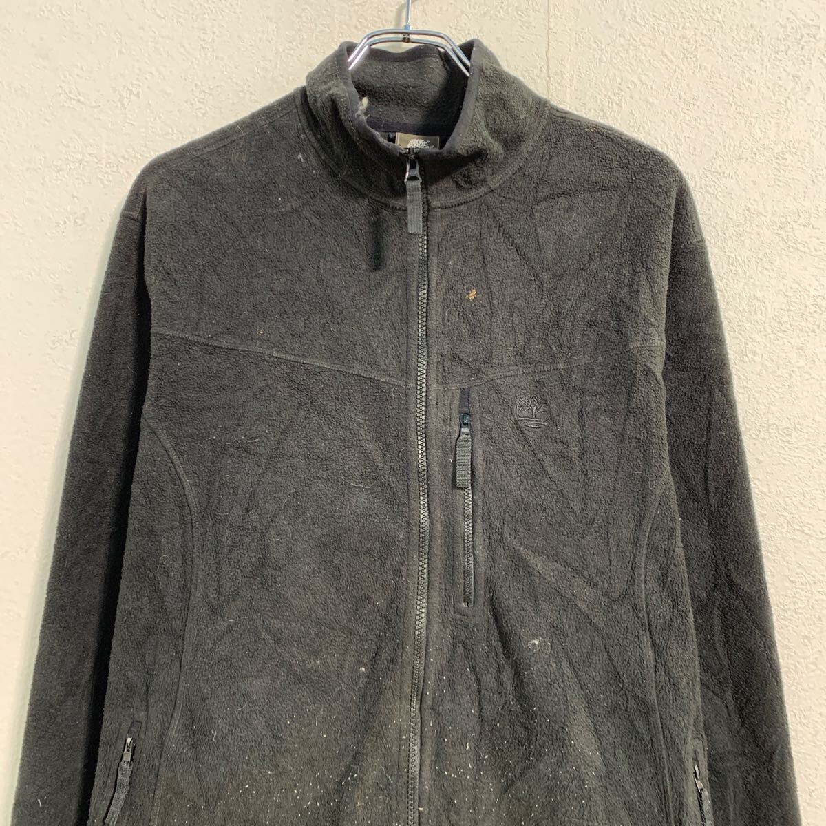 【中古】【古着】 Timberland フリースジャケット L ブラック ティンバーランド ジップアップ ワンポイント ロゴ アウトドア 古着卸 アメリカ仕入 a702-5998