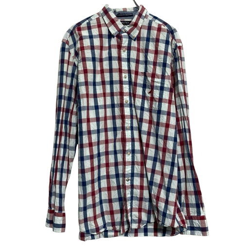 【中古】【古着】 NAUTICA 長袖 チェックシャツ ノーティカ L レッド ブルー ボタンダウン ポケット 古着卸 アメリカ仕入 a702-6039 【中古】【古着】 NAUTICA 長袖 チェックシャツ ノーティカ L レッド ブルー ボタンダウン ポケット 古着卸 アメリカ仕入 a702-6039