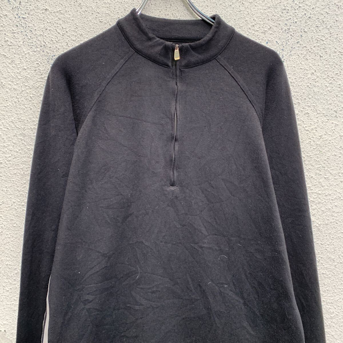 【中古】【古着】 adidas フリースジャケット M ブラック アディダス ハーフジップ ラグラン ワンポイント スポーティー 古着卸 アメリカ仕入 a702-6071