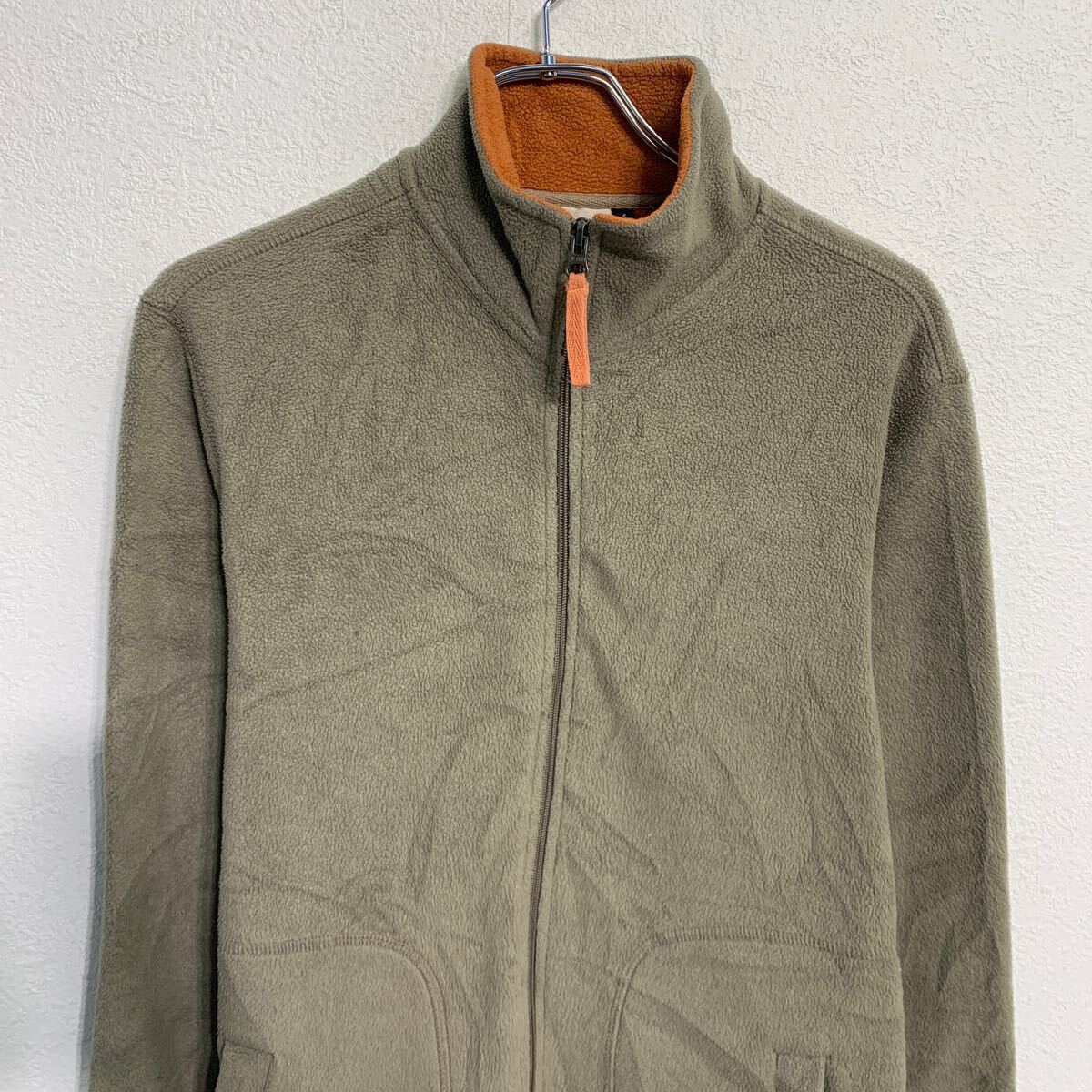 【中古】【古着】 C・A・N・D・A フリースジャケット S ベージュ系 ジップアップ モックネック パッチ 刺繍 アウトドア 古着卸 アメリカ仕入 a702-6145