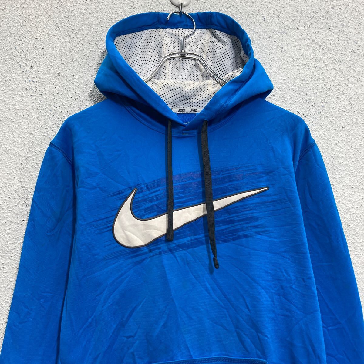 【中古】【古着】 NIKE ロゴスウェット パーカー ナイキ S ブルー 裏起毛 プルオーバー 古着卸 アメリカ仕入 a702-6256