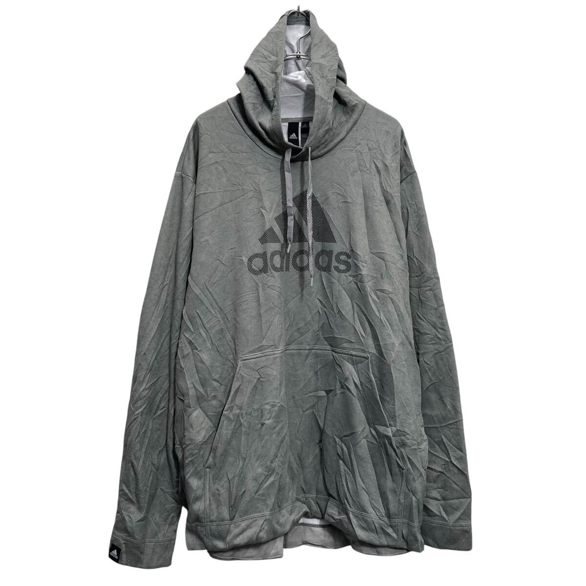 Collaboration - 【中古】【古着】 adidas ロゴスウェット パーカー アディダス 2XL グレー ビッグサイズ 古着卸 アメリカ仕入 a702-6267