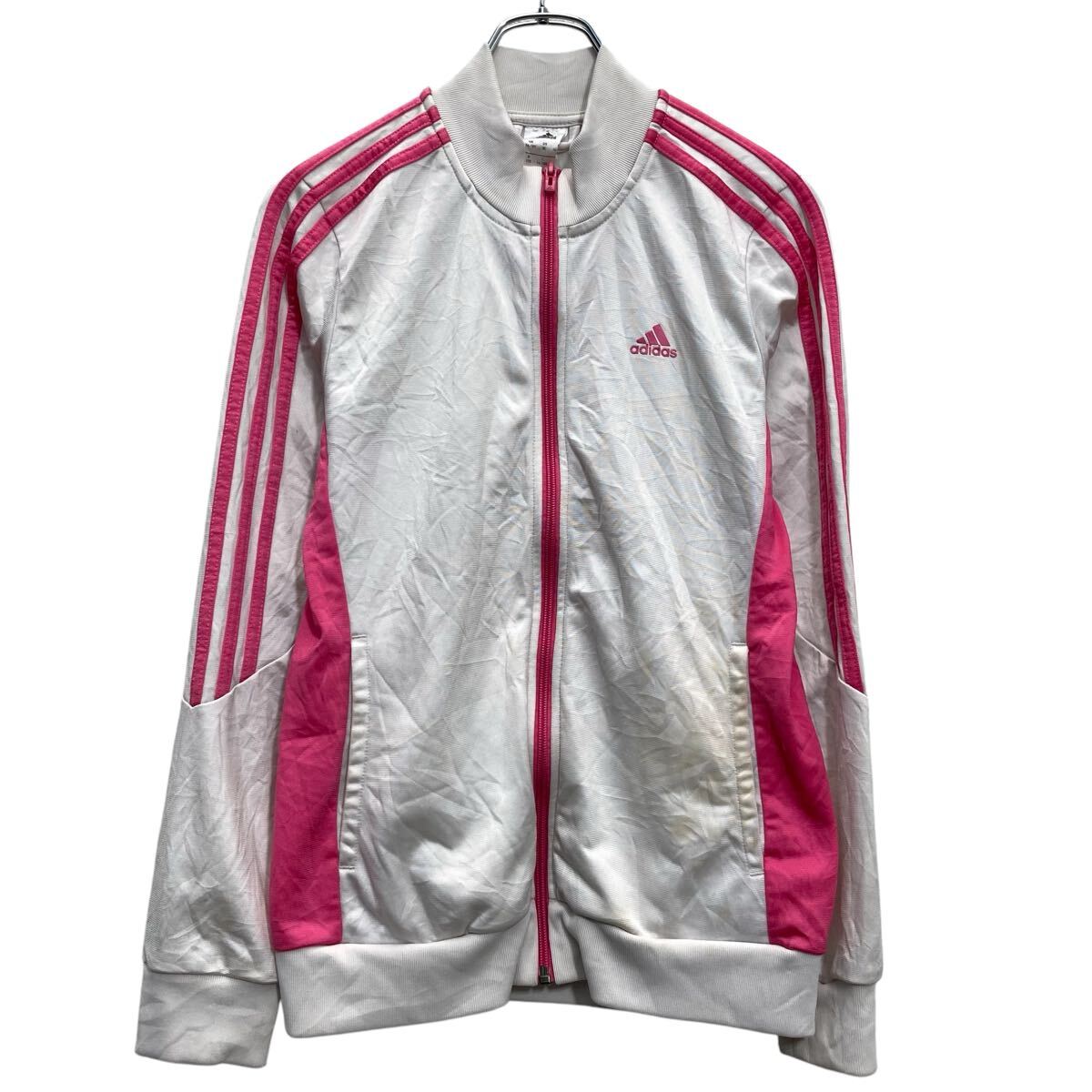 【中古】【古着】 adidas ジャージ アディダス レディース XL ホワイト ビッグサイズ ジップアップ スポーツウェア 古着卸 アメリカ仕入 a702-6329