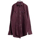 【中古】【古着】 Wrangler 長袖 無地シャツ L ボルドー ラングラー ウエスタン 古着卸 アメリカ仕入 a702-6493(4)