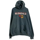 【中古】【古着】 GILDAN プリントスウェット パーカー L ダークグレー ギルダン スポーツ プルオーバー 裏起毛 バスケ 古着卸 アメリカ仕入 a702-6783|詳細画像