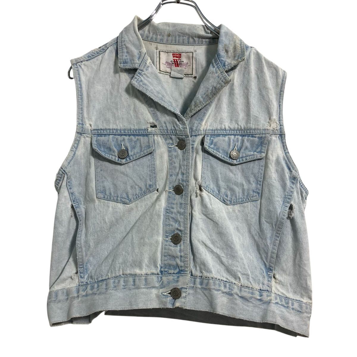【中古】【古着】 Levi's デニムベスト レディース L ライトブルー リーバイス 古着卸 アメリカ仕入 a702-6865
