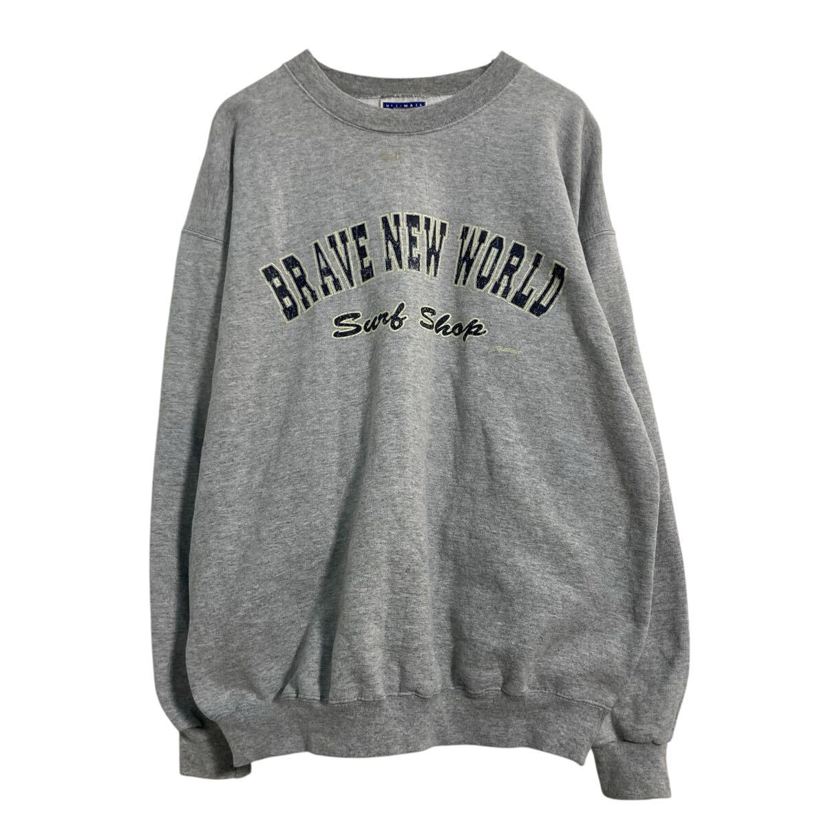 【中古】【古着】 プリントスウェット トレーナー L～ グレー ロゴプリント 古着卸 アメリカ仕入 a702-7145