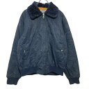 【中古】【古着】 Sears Work Leisure ナイロン ワークジャケット L ネイビー 襟ボア 70's~80's 日本製 古着卸 アメリカ仕入 a702-7159