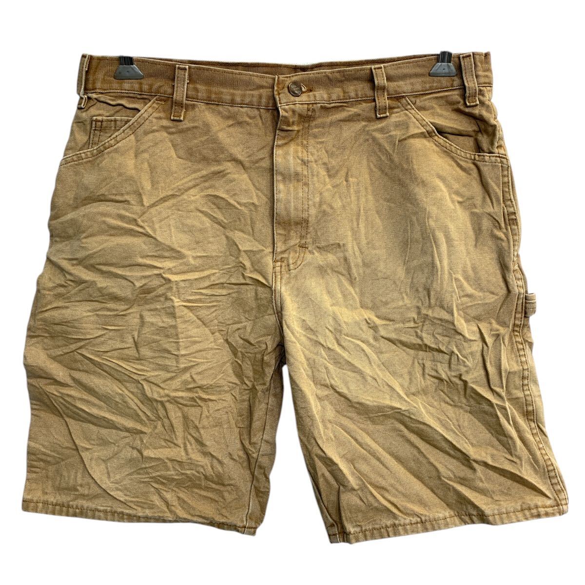 【中古】【古着】 Dickies ワークショートパンツ W36 ディッキーズ ビッグサイズ ブラウン コットン メキシコ製 古着卸 アメリカ仕入 2502-1065
