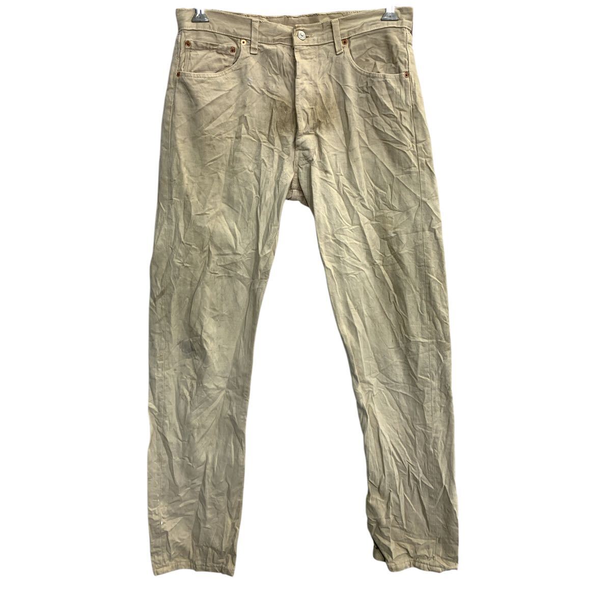 【中古】【古着】 Levi's 501 デニムパンツ W34 リーバイス ボタンフライ ベージュ コットン 古着卸 アメリカ仕入 2502-1101