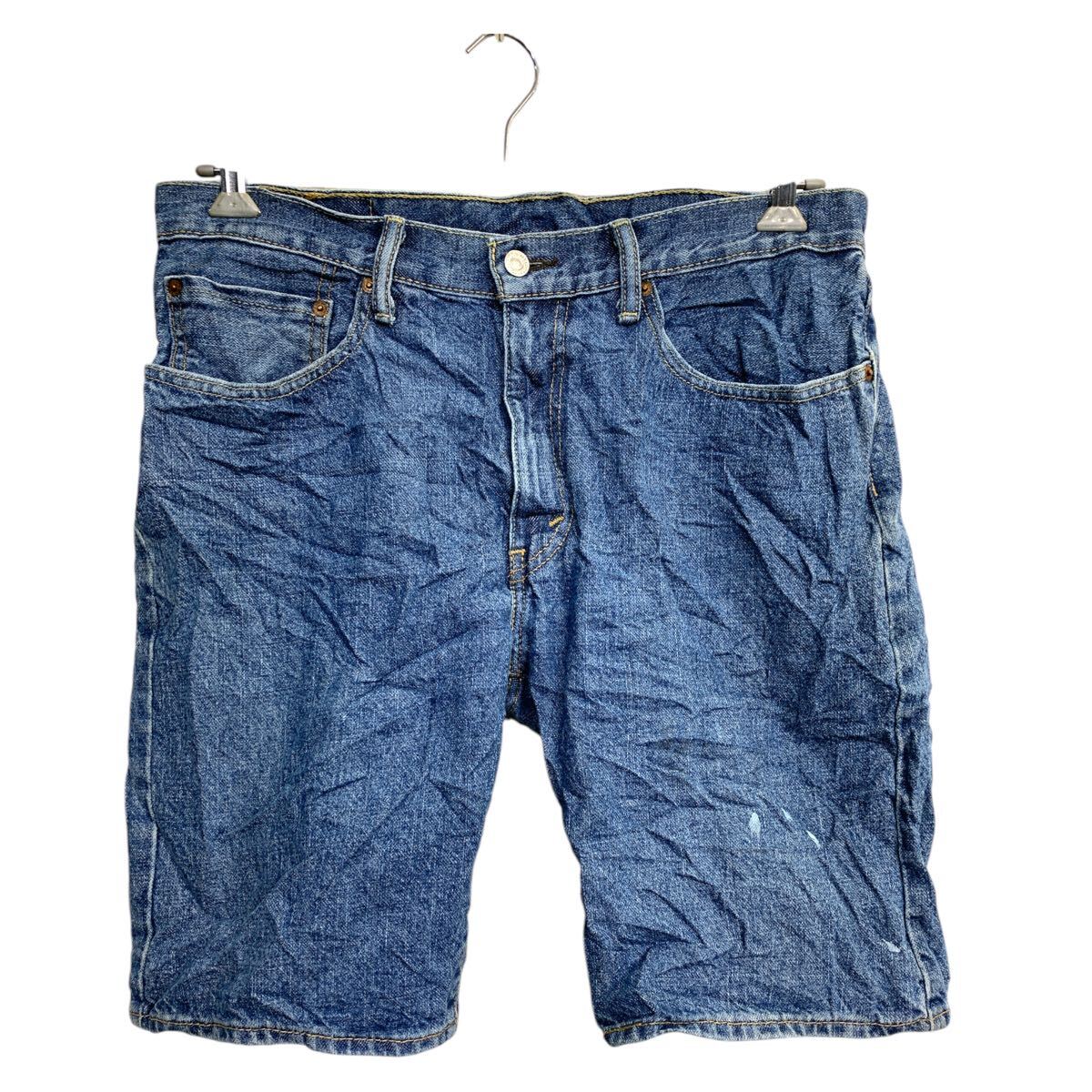 【中古】【古着】 Levi's 505 デニムショートパンツ W34 リーバイス レギュラーフィット ブルー コットン 古着卸 アメリカ仕入 2502-1140