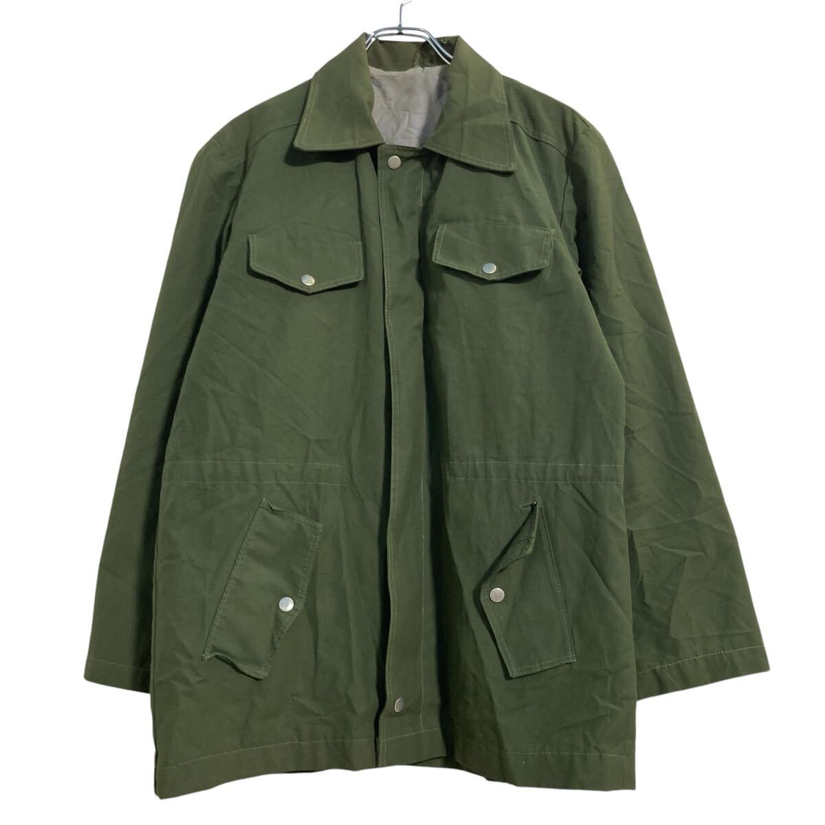 【中古】【古着】 ワークジャケット L〜 カーキ 4ポケット ウエスト絞り 古着卸 アメリカ仕入 a702-7347