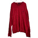 【中古】【古着】 CHAPS コットン ニット セーター 2XL レッド チャップス ビッグサイズ Vネック 古着卸 アメリカ仕入 a702-7380