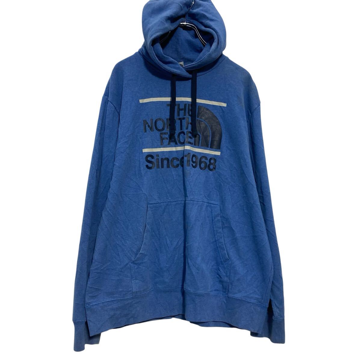 【中古】【古着】 THE NORTH FACE プリントスウェット パーカー XL ブルー ノースフェイス ビッグサイズ 古着卸 アメリカ仕入 a702-7412
