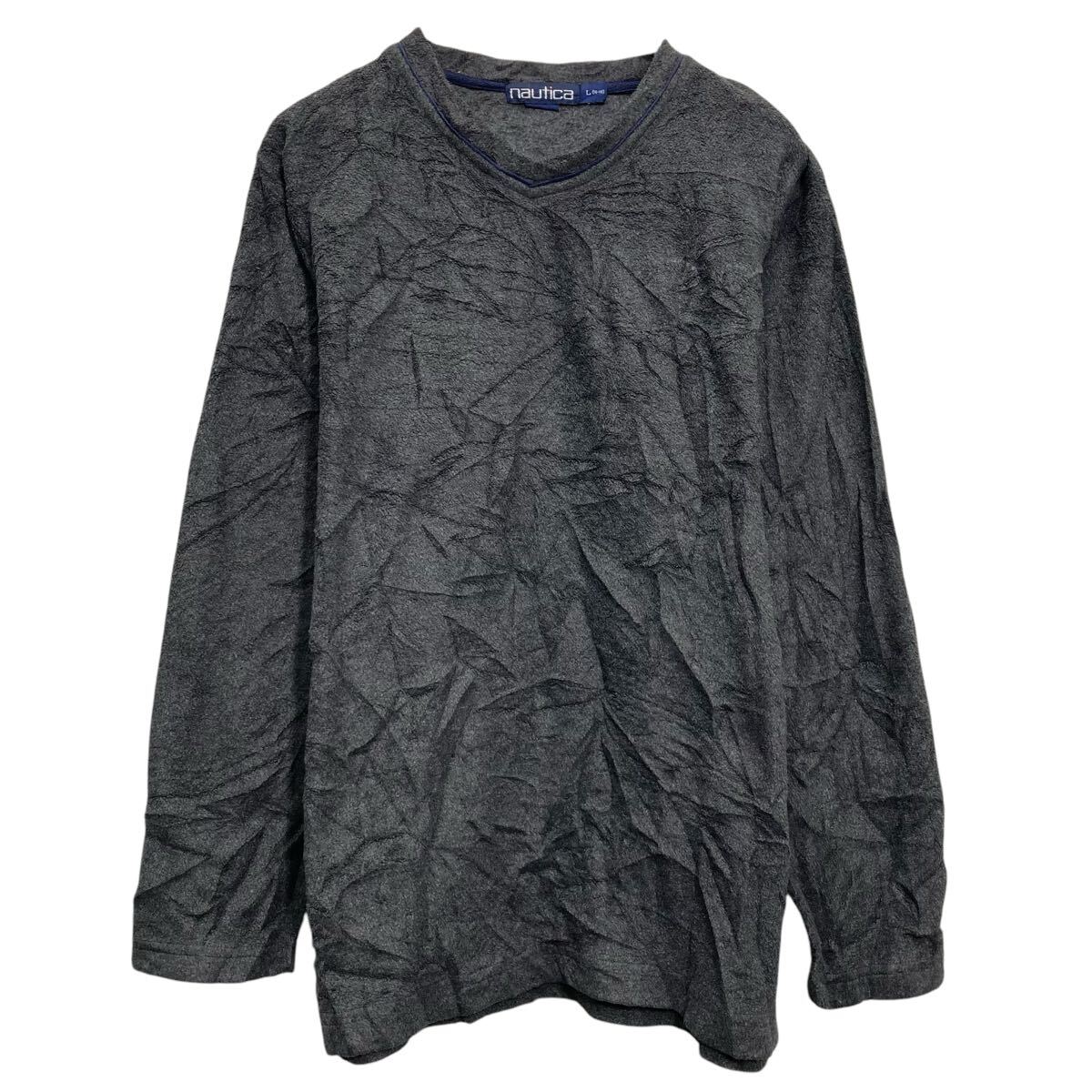 【中古】【古着】 NAUTICA フリース トレーナー ノーティカ キッズ L ダークグレー プルオーバー 古着..