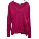 【中古】【古着】 LACOSTE ニット セーター レディース S~ ピンク プルオーバー ラコステ Vネック 古着卸 アメリカ仕入 a703-5017