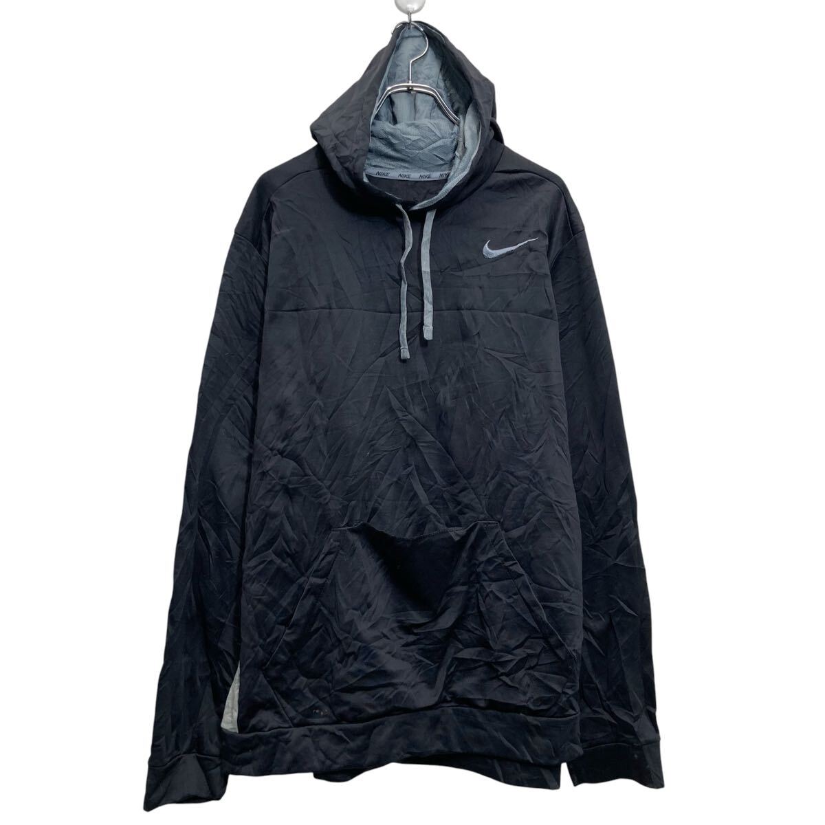 【中古】【古着】 NIKE ロゴスウェット パーカー ナイキ XXL ブラック プルオーバー ビッグサイズ 古着卸 アメリカ仕入 a703-5037
