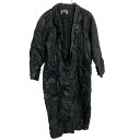 【中古】【古着】 LIZ BAKER ESSENTIALS レザーコート M レディース ブラック ロングコート 古着卸 アメリカ仕入 a703-5069