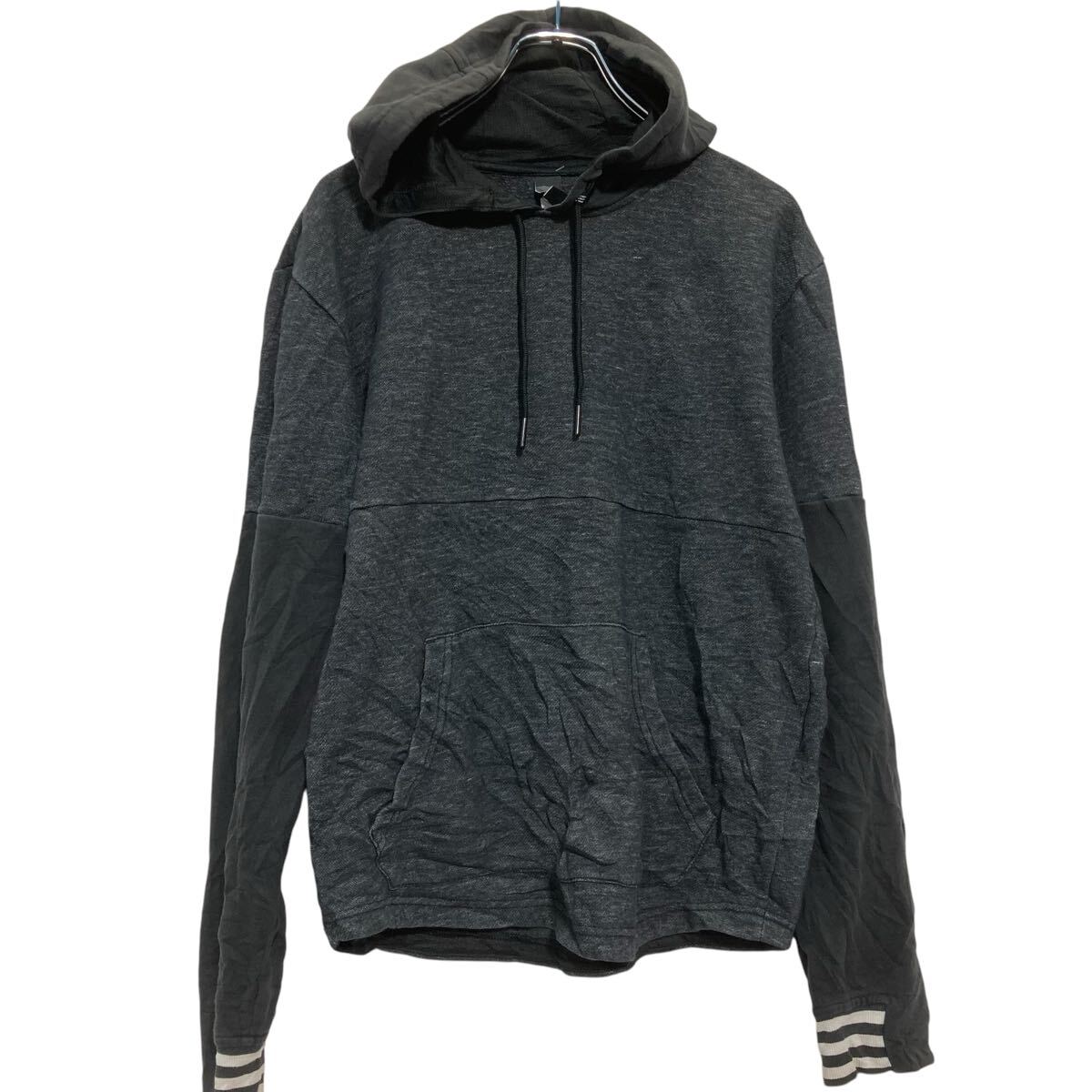 【中古】【古着】 adidas 無地スウェット パーカー L〜 ブラック 古着卸 アメリカ仕入 a703-5185