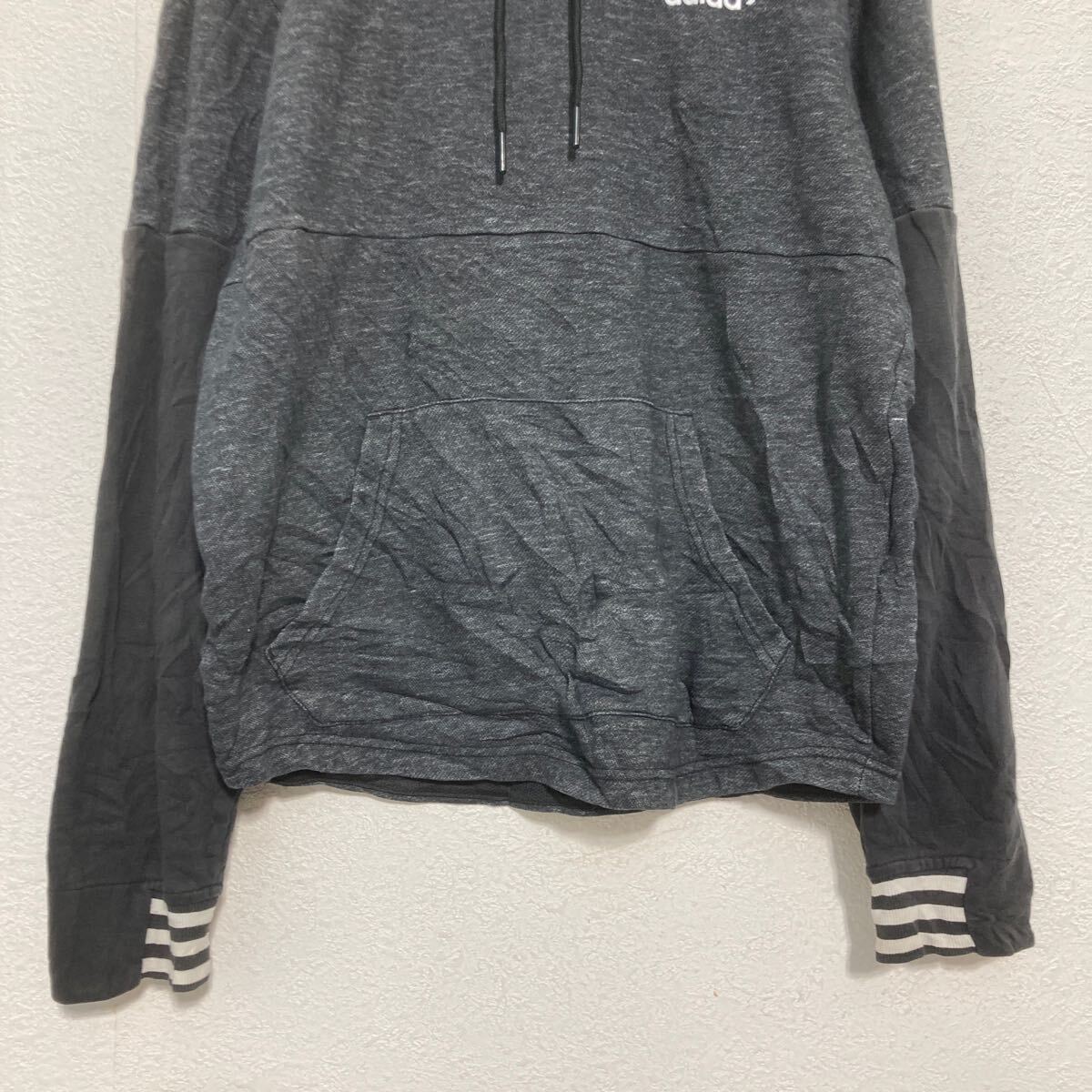 【中古】【古着】 adidas 無地スウェット パーカー L〜 ブラック 古着卸 アメリカ仕入 a703-5185