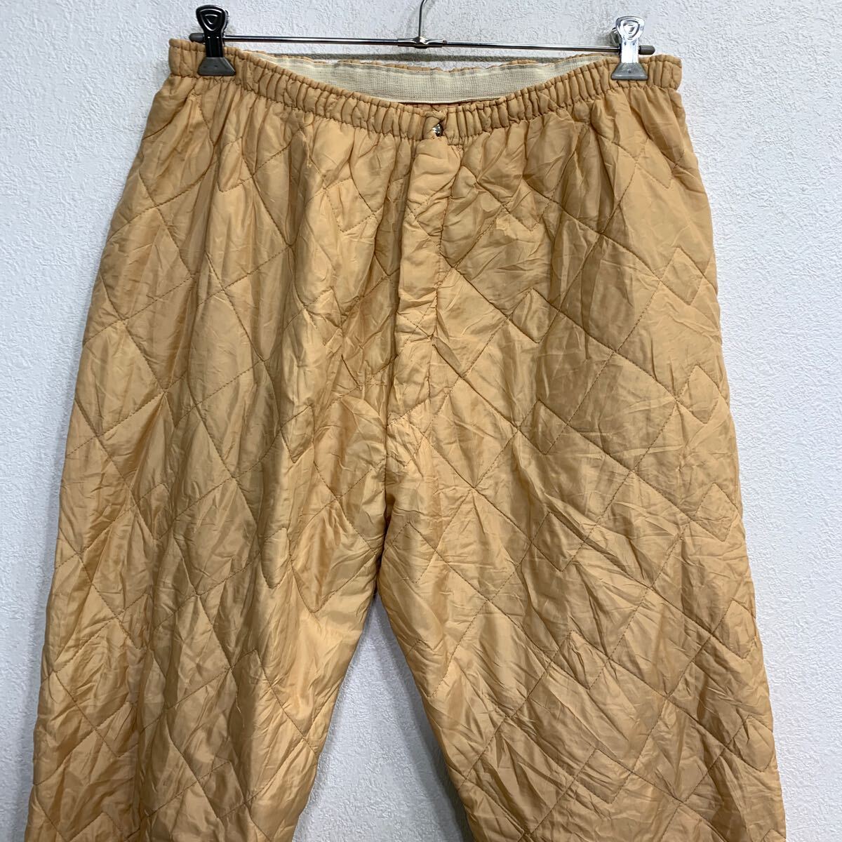 【中古】【古着】 キルティング ライナーパンツ W32 スナップボタン ベージュ ウエストゴム 古着卸 アメリカ仕入 2503-168