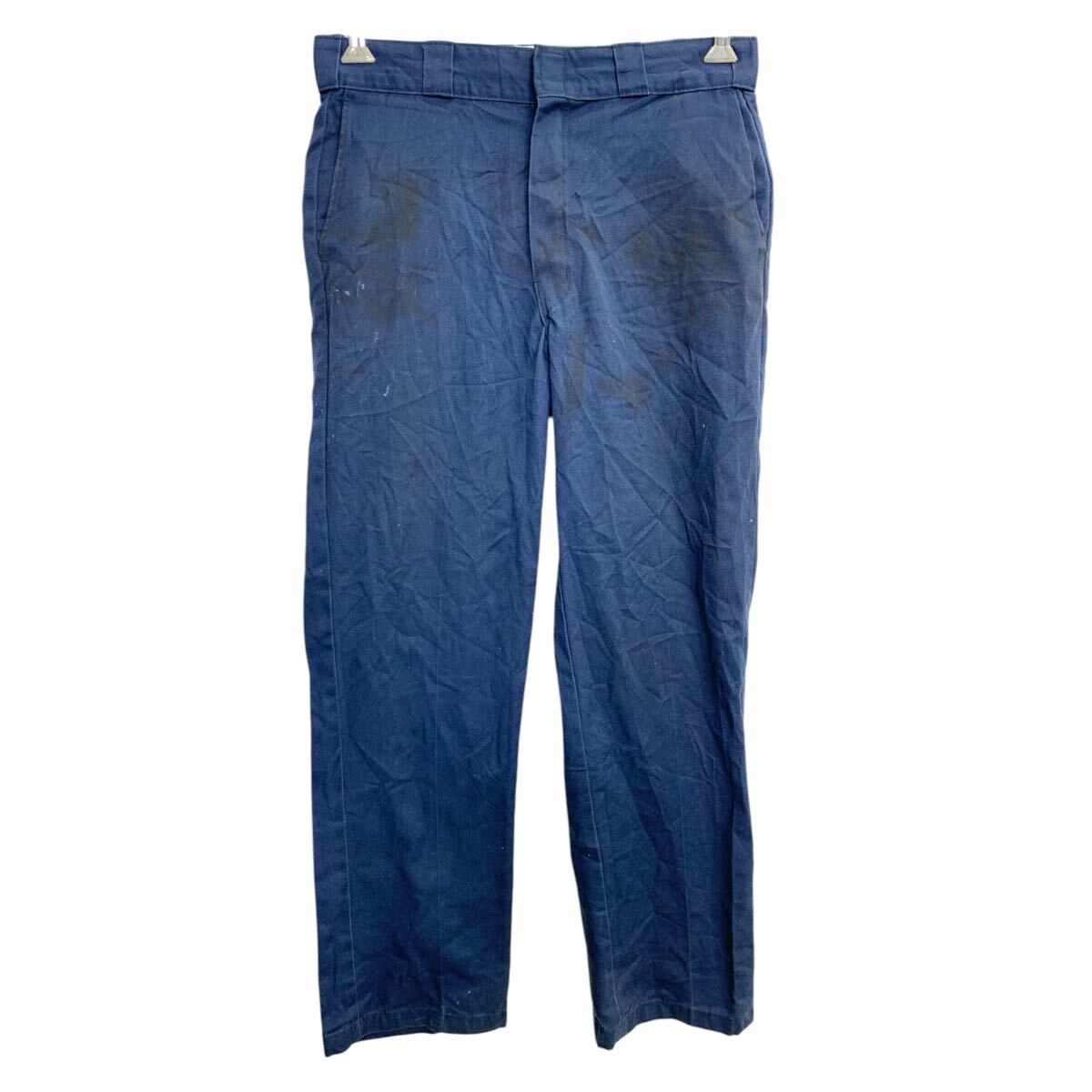 【中古】【古着】 Dickies ワークパンツ W33 ディッキーズ ネイビー 古着卸 アメリカ仕入 2503-188