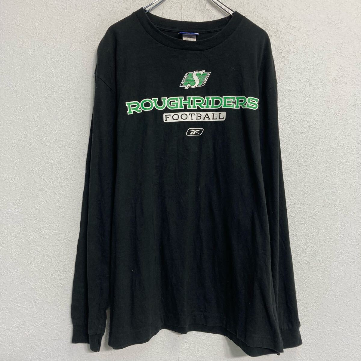 【中古】【古着】 Reebok 長袖 プリントTシャツ リーボック XL ブラック ビッグサイズ ロングスリーブ ロンT ロングTシャツ 古着卸 アメリカ仕入 a703-5229