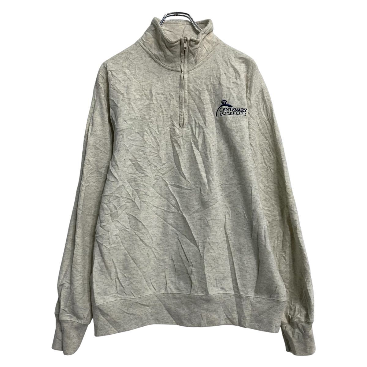 【中古】【古着】 champion プリントスウェット トレーナー チャンピオン M ホワイト ハーブジップ 裏..