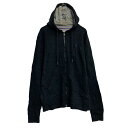 【中古】【古着】 champion ロゴスウェット パーカー チャンピオン M ブラック フルジップ 古着卸 アメリカ仕入 a703-5300