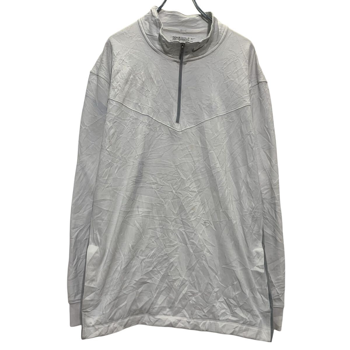 【中古】【古着】 NIKEGOLF ジャージ 2XL ホワイト ナイキゴルフ ハーフジップ ビッグサイズ シンプル スポーティー 薄手 古着卸 アメリカ仕入 a703-5340