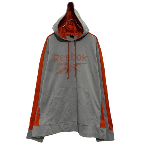 【中古】【古着】 Reebok ロゴスウェット パーカー XL グレー オレンジ リーボック プルオーバー ビッグサイズ ライン 切替 古着卸 アメリカ仕入 a703-5357 【中古】【古着】 Reebok ロゴスウェット パーカー XL グレー オレンジ リーボック プルオーバー ビッグサイズ ライン 切替 古着卸 アメリカ仕入 a703-5357