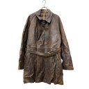【中古】【古着】 DURA CUIR ユーロレザーカーコート Lサイズ程 50年代 ブラウン 古着卸 アメリカ仕入 t2503-3040(4)