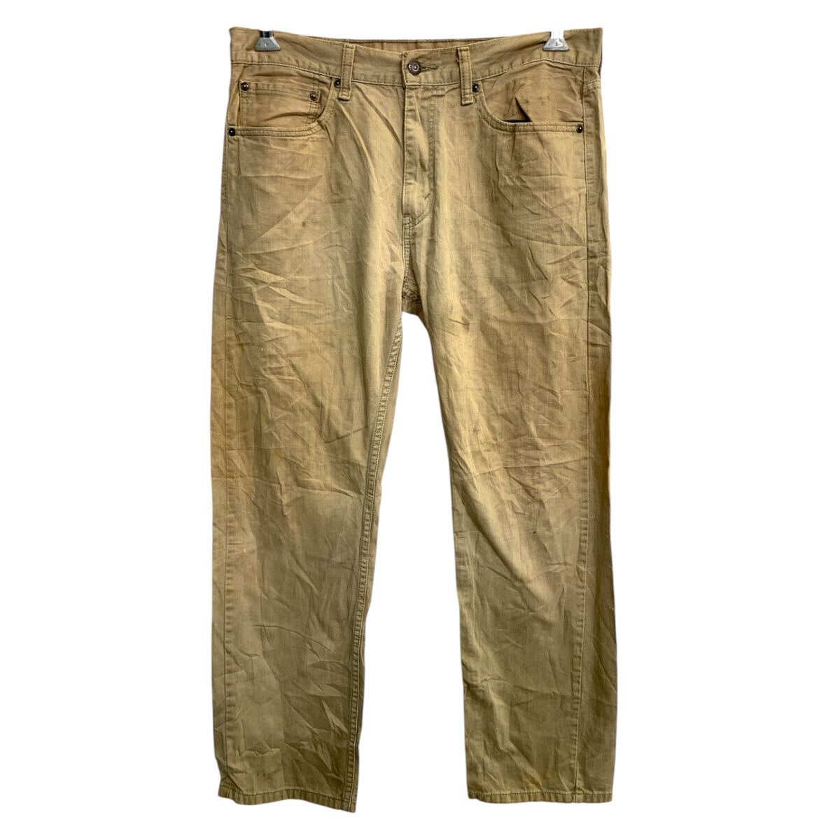 【中古】【古着】 Levi's 505 デニムパンツ W34 リーバイス レギュラーフィット ベージュ コットン 古着卸 アメリカ仕入 2503-274