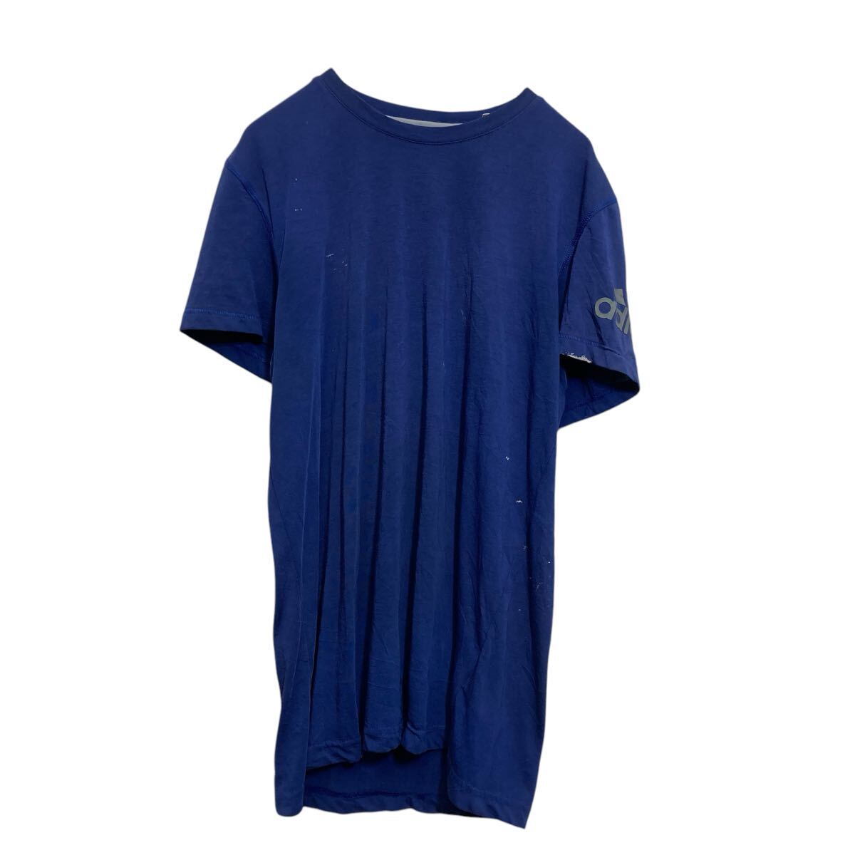 【中古】【古着】 adidas 半袖 プリントTシャツ M〜 ネイビー アディダス スポーツウェア 古着卸 アメリカ仕入 a703-5590