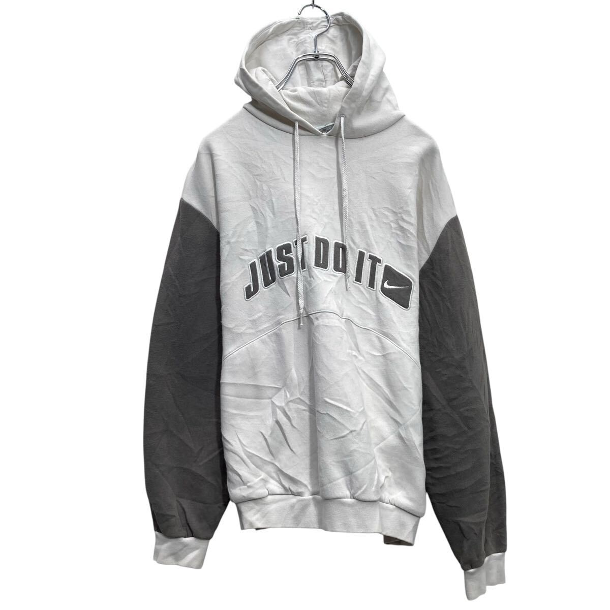【中古】【古着】 NIKE ロゴスウェット パーカー ナイキ Lホワイト プルオーバー JUST DO IT 古着卸 アメリカ仕入 a703-5801