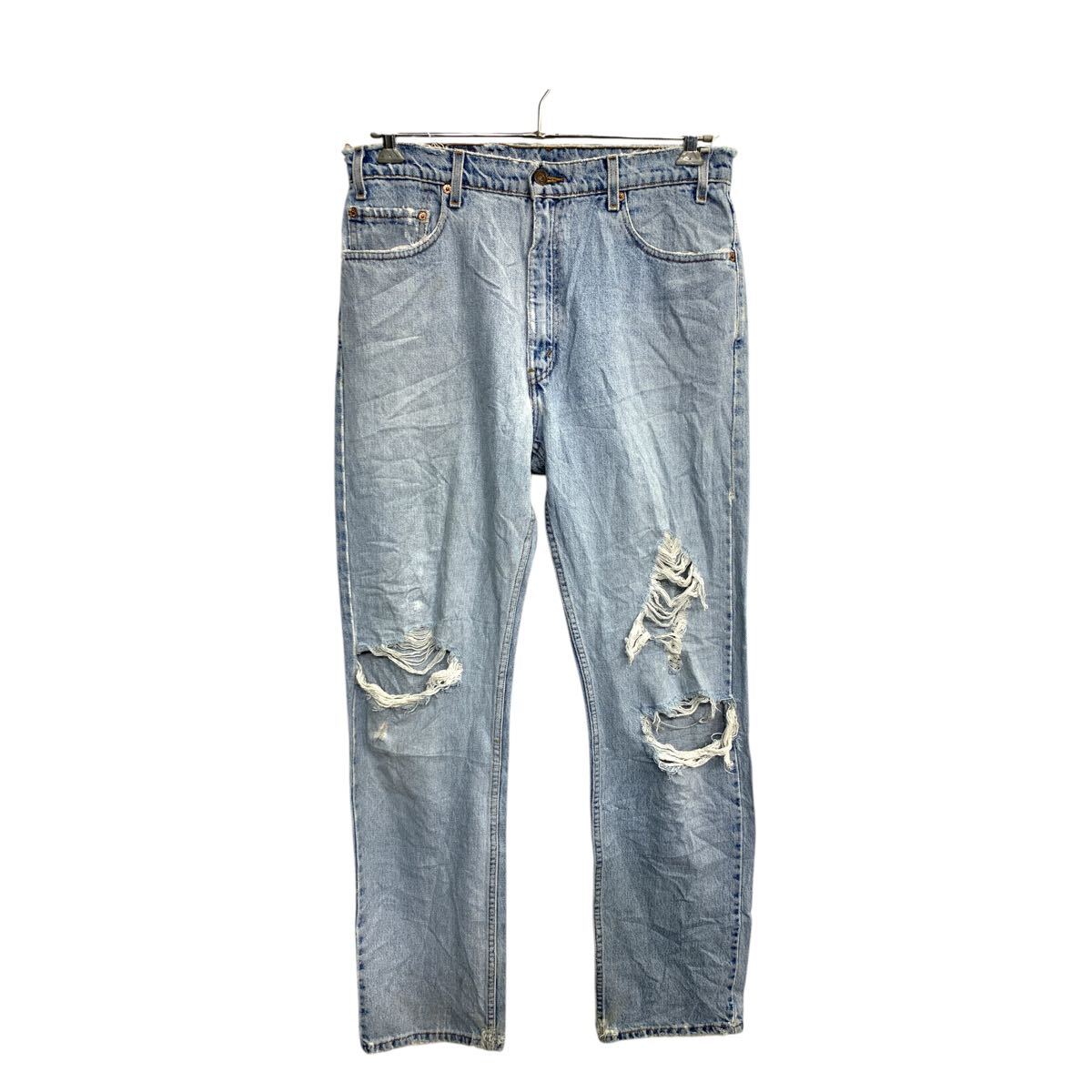 【中古】【古着】 Levi's 505 デニムパンツ W36 リーバイス レギュラーフィット ビッグ ライトブルー コットン メキシコ製 古着卸 アメリカ仕入 2503-622