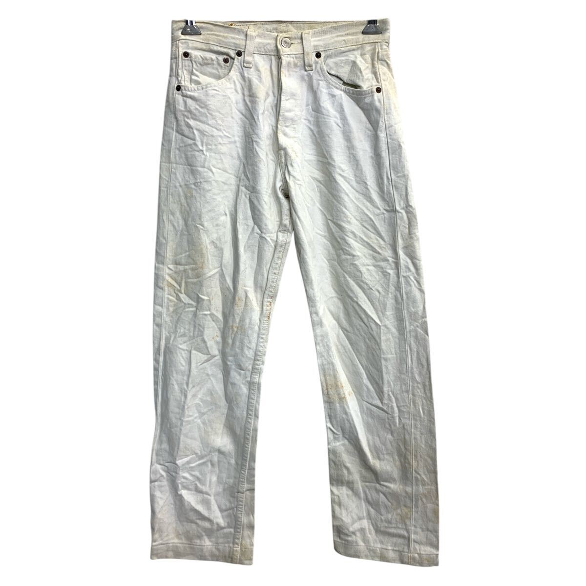 【中古】【古着】 Levi's 501 デニムパンツ W28 リーバイス ボタンフライ ホワイト コットン 古着卸 アメリカ仕入 2503-738