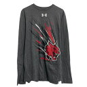 【中古】【古着】 UNDER ARMOUR 長袖 プリントTシャツ アンダーアーマー M グレー ロンT ロングTシャツ 古着卸 アメリカ仕入 a703-5923