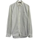 【中古】【古着】 TOMMY HILFIGER 長袖 無地シャツ M ホワイト トミーヒルフィガー ボタンダウン ワンポイント ロゴ シンプル 古着卸 アメリカ...