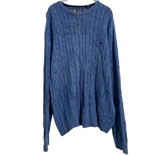 【中古】【古着】 CHAPS コットンニット セーター XXL ブルー系 チャップス ワンポイントロゴ ビッグサイズ 古着卸 アメリカ仕入 a703-6191 【中古】【古着】 CHAPS コットンニット セーター XXL ブルー系 チャップス ワンポイントロゴ ビッグサイズ 古着卸 アメリカ仕入 a703-6191