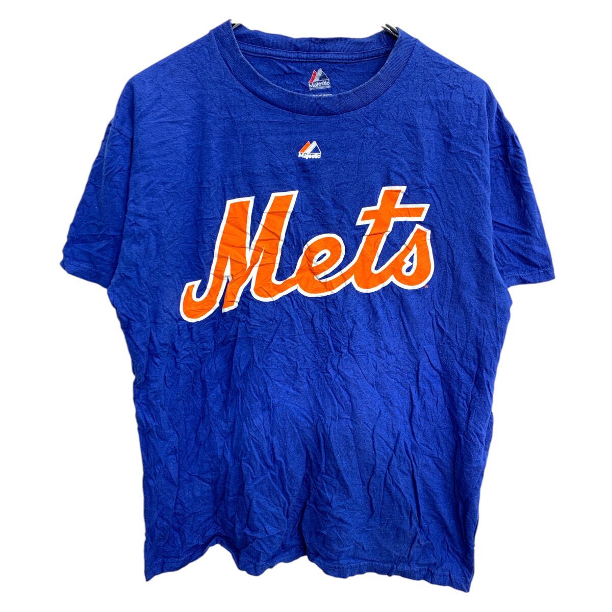 【中古】【古着】 Majestic 半袖 プリント Tシャツ Mサイズ マジェスティック ブルー コットン 古着卸 アメリカ仕入 t2503-3113