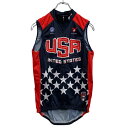 【中古】【古着】 サイクリングシャツ XS ネイビー レッド ノースリーブ スポーツウェア アメリカ柄 古着卸 アメリカ仕入 a703-6350