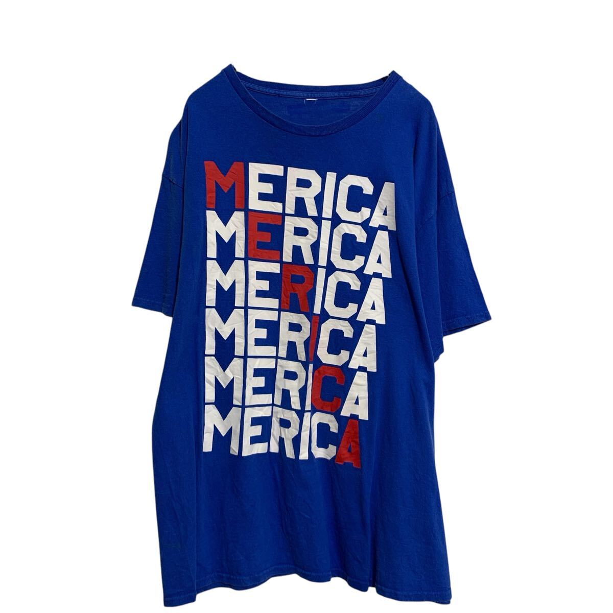 【中古】【古着】 半袖 プリントTシャツ 2XL〜 ブルー ビッグサイズ 古着卸 アメリカ仕入 a703-6380