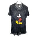 【中古】【古着】 Disney 半袖 プリント キャラクター Tシャツ Sサイズ ディズニー レディース シースルー ブラック 古着卸 アメリカ仕入 t2503-3182