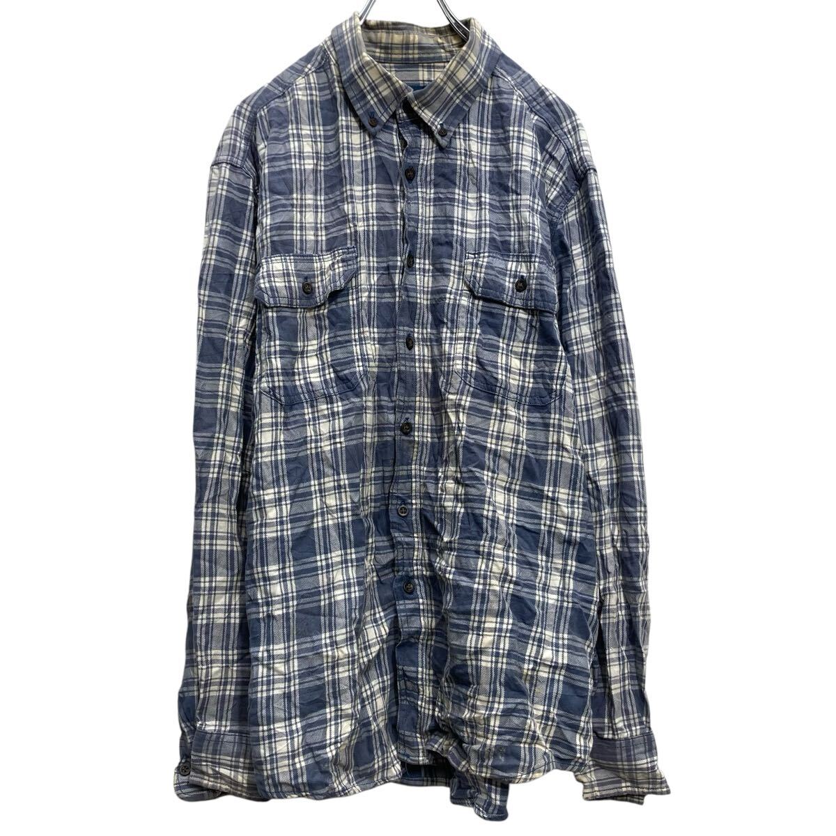 【中古】【古着】 Faded glory チェックシャツ XL ブルー ビッグサイズ カジュアル 古着卸 アメリカ仕入 a703-6470