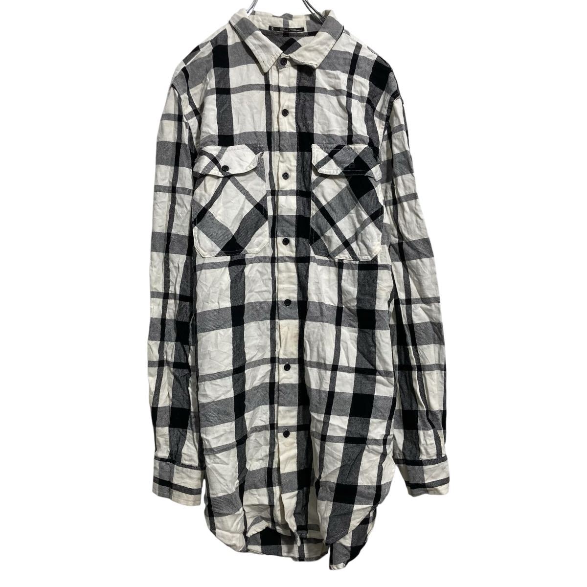 【中古】【古着】 21 MEN チェックシャツ L ブラック ホワイト カジュアル 古着卸 アメリカ仕入 a703-6476