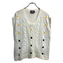 【中古】【古着】 haberdashdry collection ニットベスト XLサイズ ホワイト 古着卸 アメリカ仕入 t2503-3335