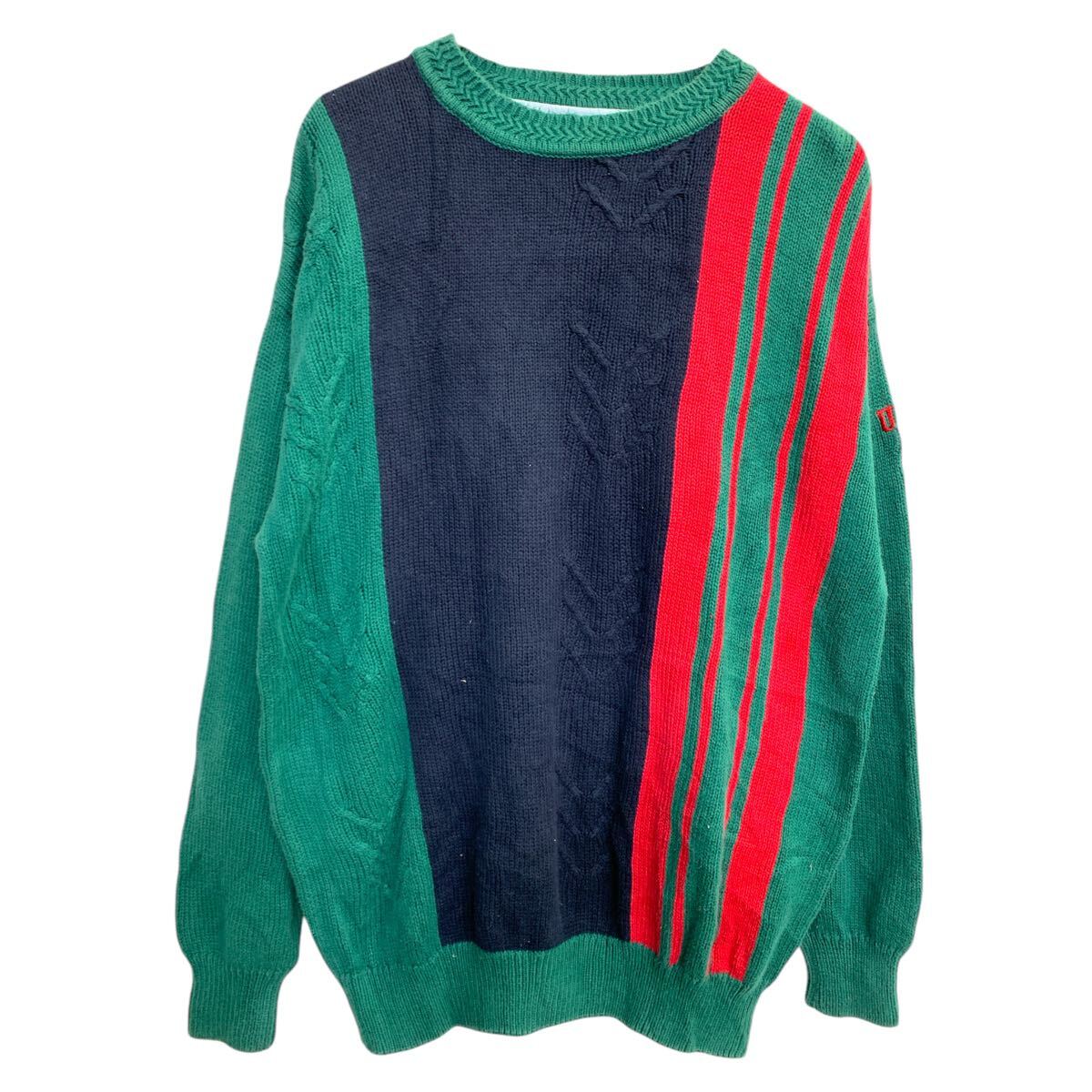 【中古】【古着】 WOODS & CRAY ニットセーター Mサイズ グリーン コットン 古着卸 アメリカ仕入 t2503-3375