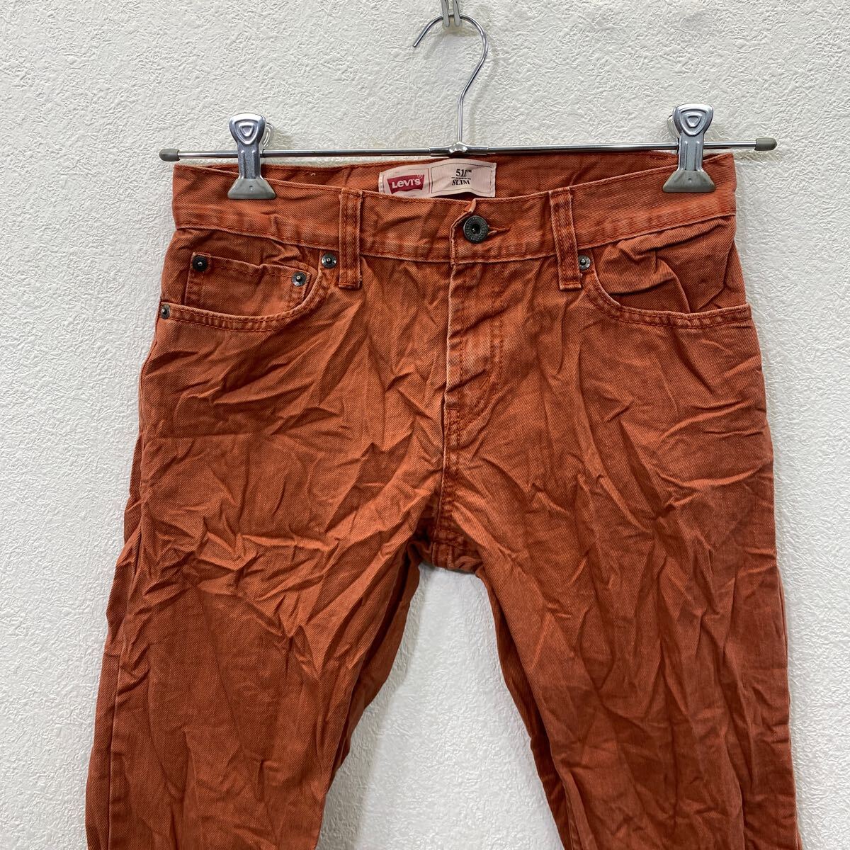 【中古】【古着】 Levi's 511 デニムパンツ W27 リーバイス スリム コットン オレンジ系 古着卸 アメリカ仕入 デニムパンツ 2503-1079