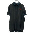 【中古】【古着】 PUMA 半袖 ポロシャツ L ブラック プーマ ワンポイントロゴ 鹿子 古着卸 アメリカ仕入 a703-6608